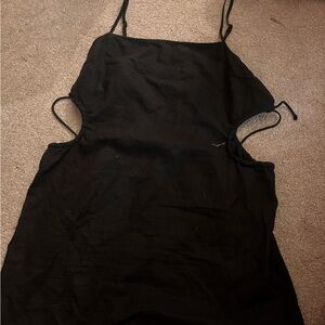 Black Large Side Cut Out Mini Dress Aerie